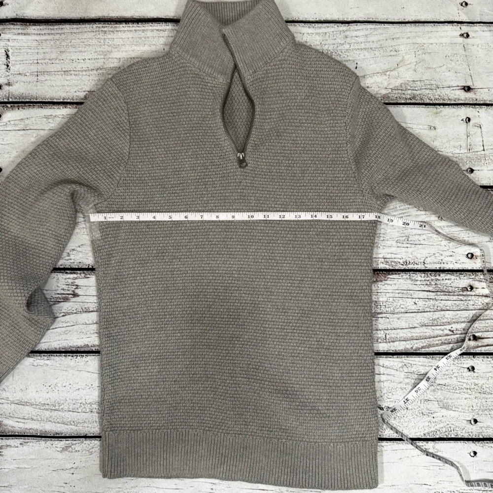 J.Crew Men’s Gray Quarter Zip Waffle Knit Sweater‎ | Business Casual 100% Cotton